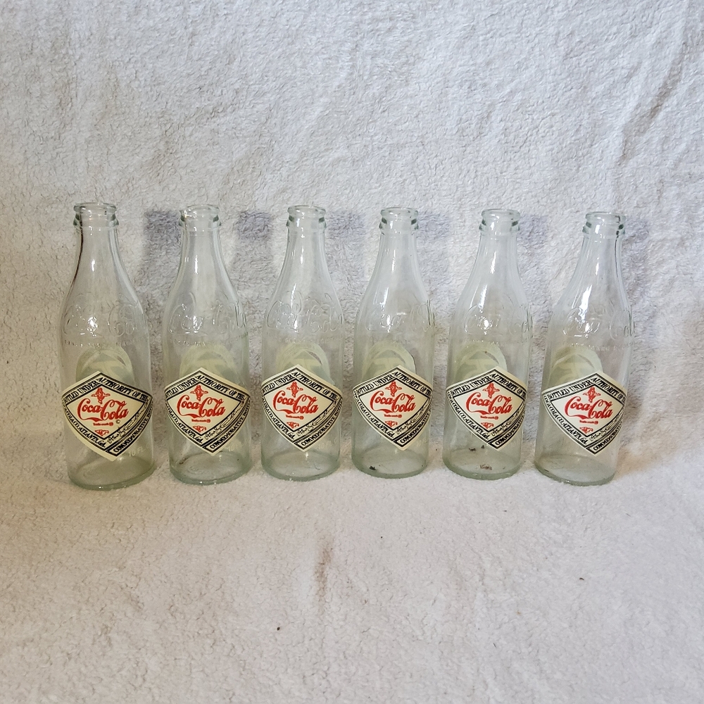 Vintage Coca-Cola 75th Anniversary Bottles EMPTY Lot Of 6 Herrin IL Bottling Co